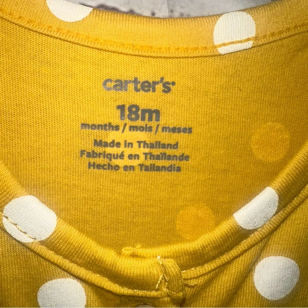 Carter's Yellow Polkadot Dress Size 18 Months